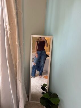High-Rise Straight Leg Jeans in Blue - Classic Casual Style